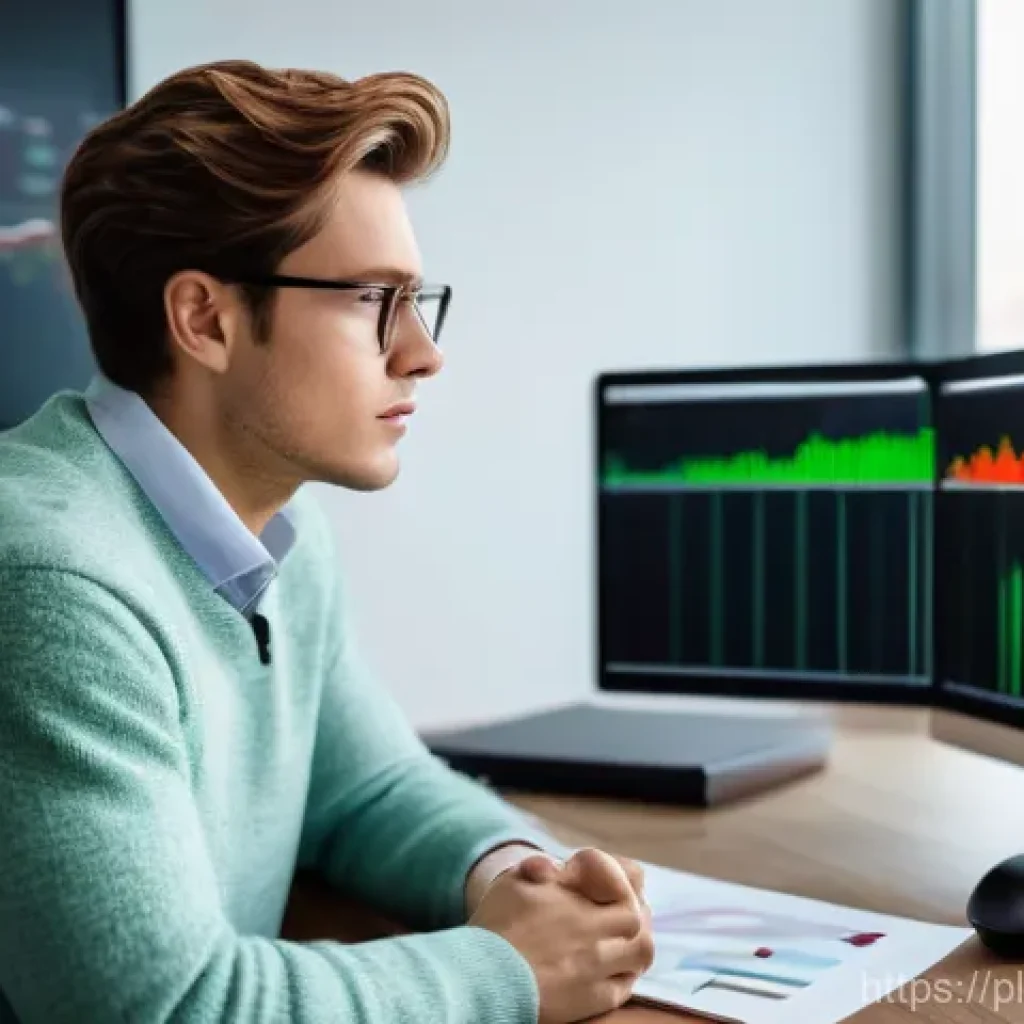 투자자의 심리적 장애 극복하기 - **Prompt: The Emotional Investor's Rollercoaster**
A realistic, cinematic photograph of a young ...
