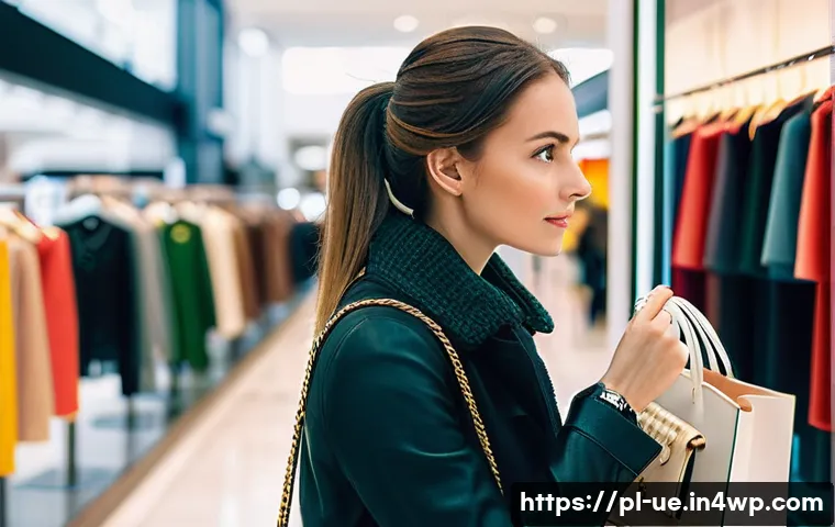 행동재무학의 대표적 연구 사례 - A stylish Polish woman in her late 20s stands in a brightly lit, modern shopping mall, browsing a cl...