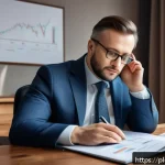 Home 20 행동재무학에서의 신뢰성 있는 정보 찾기 - A professional financial expert in a modern Warsaw office, surrounded by books on behavioral finance...